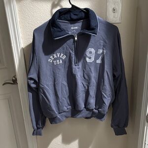 Hollister Navy Quarter-Zip Pullover XS
